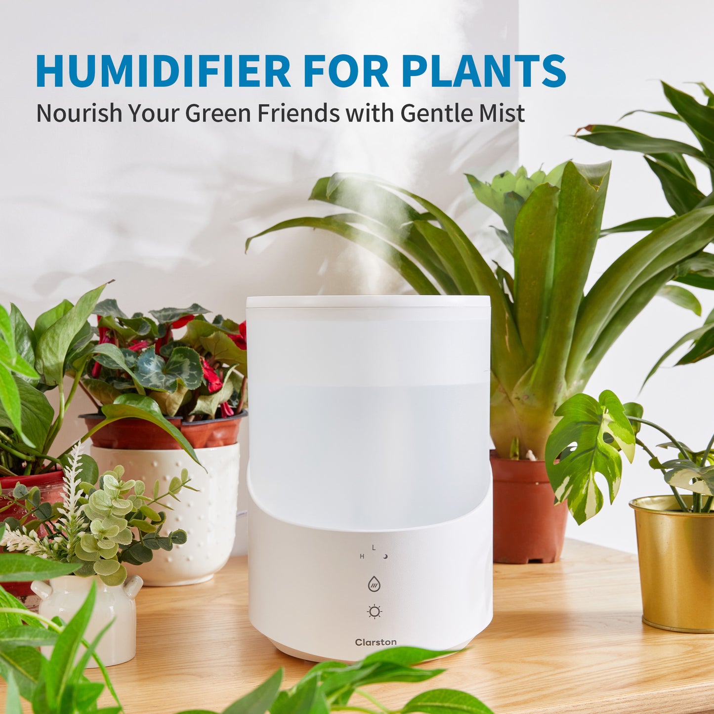 Clarston 2.5 L Cool Mist Humidifiers for Home, Auto Shut-off, 25H Runtime