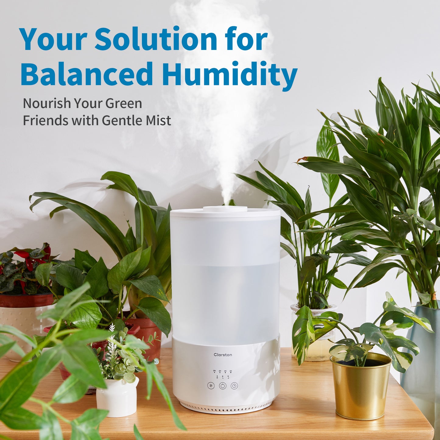 Clarston 4L Cool Mist Humidifiers for Home, Auto Shut-off, 40H Runtime