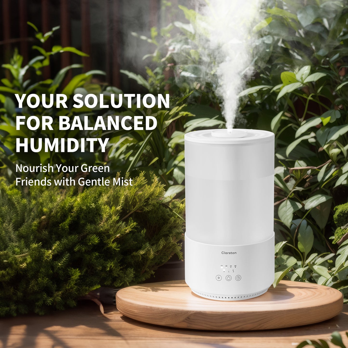 Clarston 4L Cool Mist Humidifiers for Home, Auto Shut-off, 40H Runtime