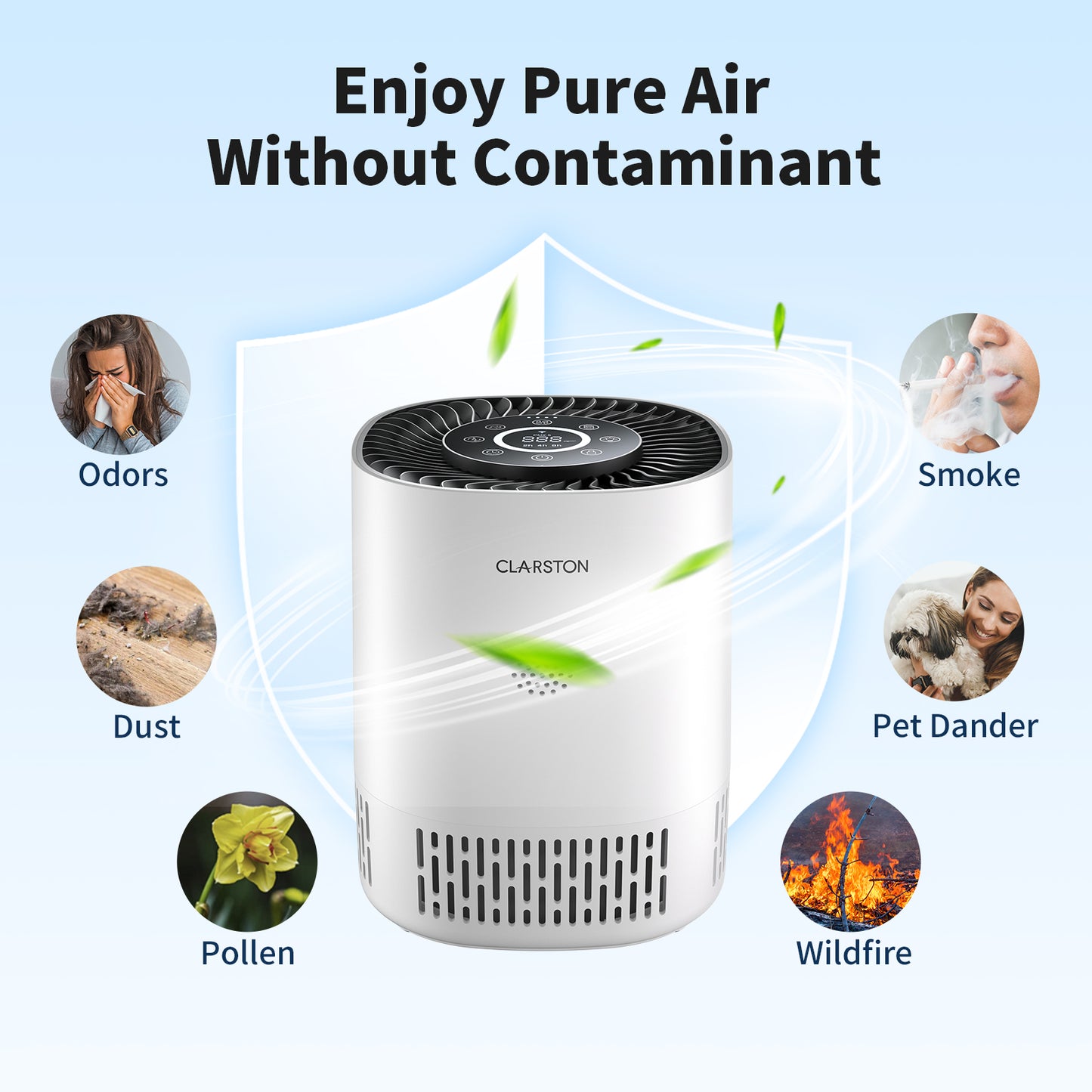 Clarston Air Purifiers for Home Bedroom Up to 650 Ft²