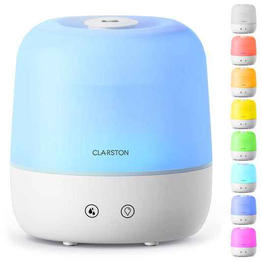 Clarston 2L Top Fill Humidifiers for Bedroom, 7-Color Night Light
